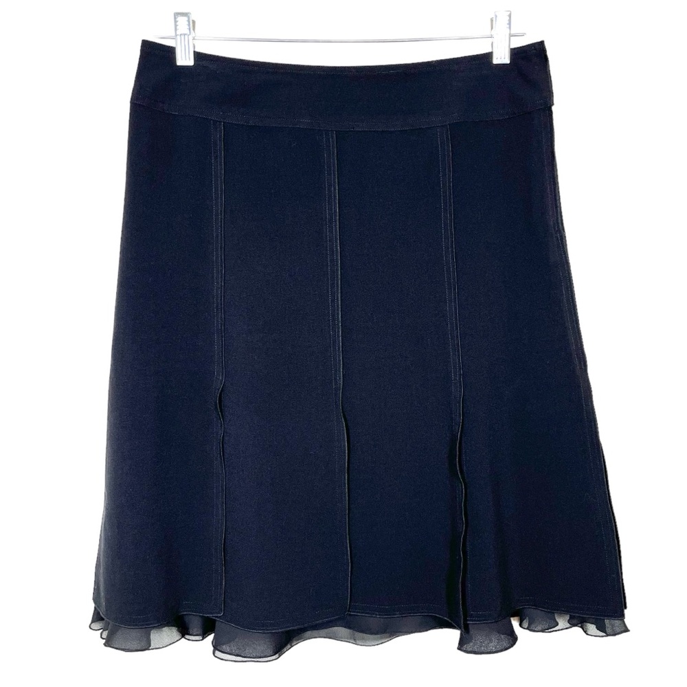 Sunny Leigh | Pleated Layers Flutter Hem Black Skirt